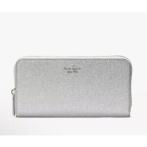 Kate Spade New York Glimmer Boxed Large Continental Wallet Lunar Light KE443 NWT